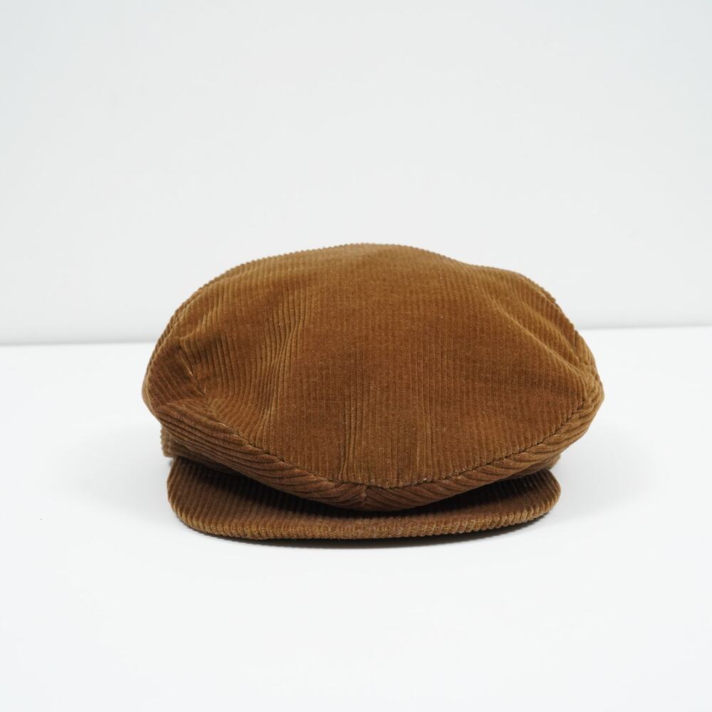 Vintage Brown Corduroy Newsboy Cap Union Made USA Size 7 Corduroy Flat Cap